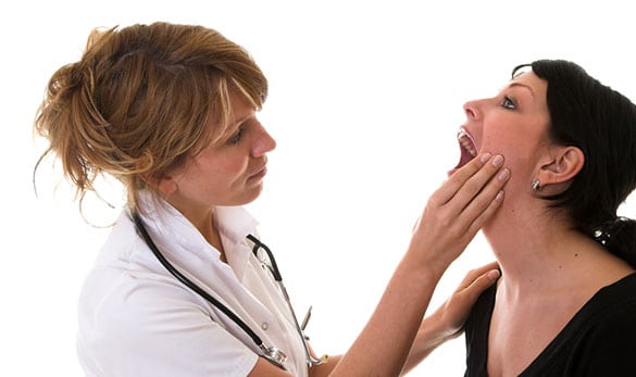 Doctor-Examining-Mouth-for-Salivary-Gland-Infection